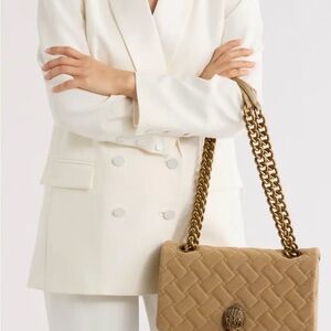 Elegant Tan Quilted Shoulder Bag